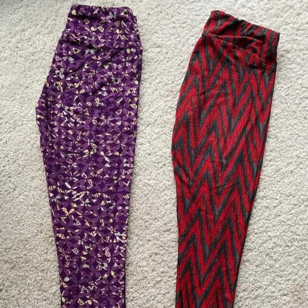 Luluroe leggings, Multicolored, Lot of Two, One Size, Used Condition